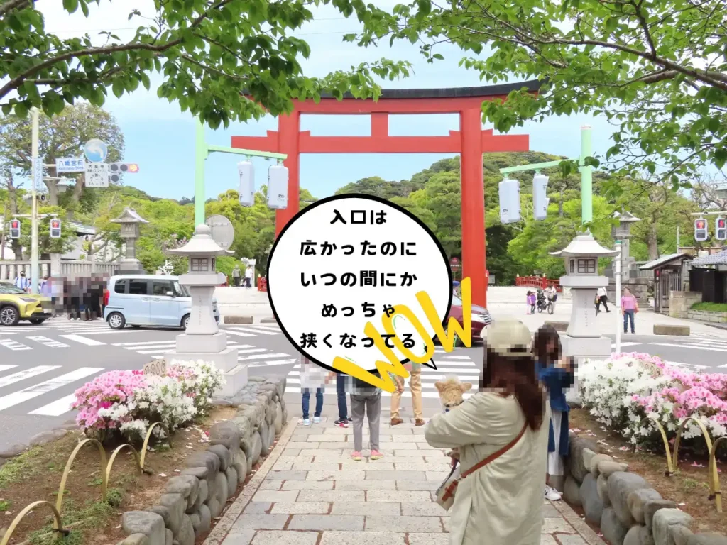 段葛の出口から見る三の鳥居