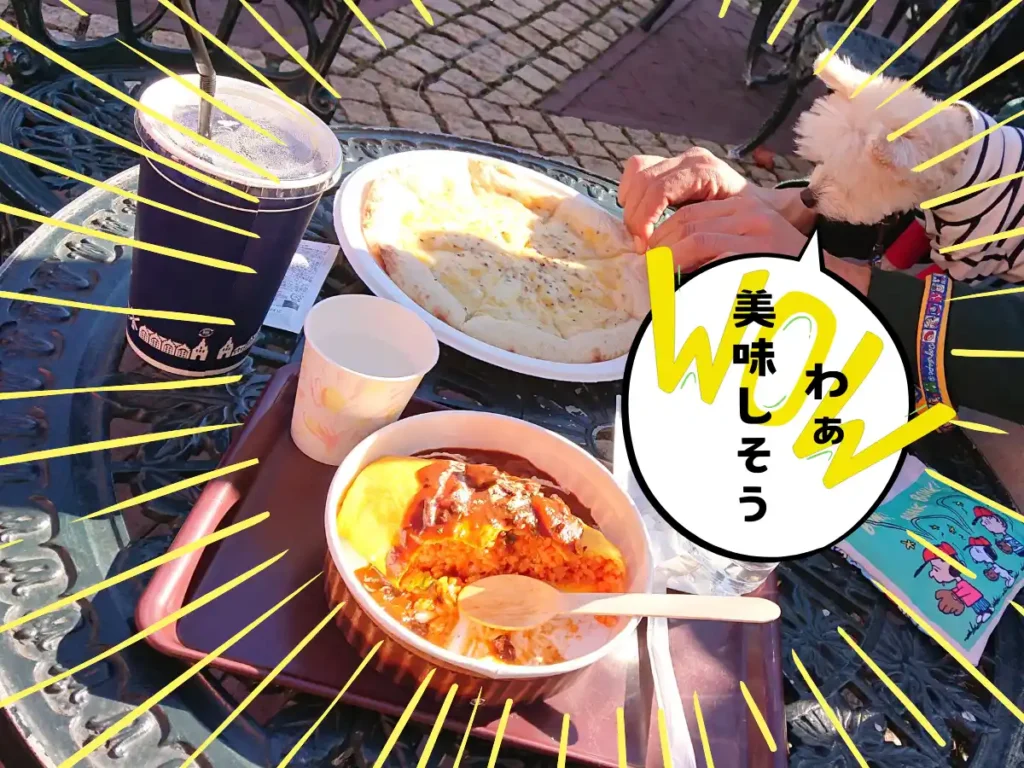 テラス席でランチタイム