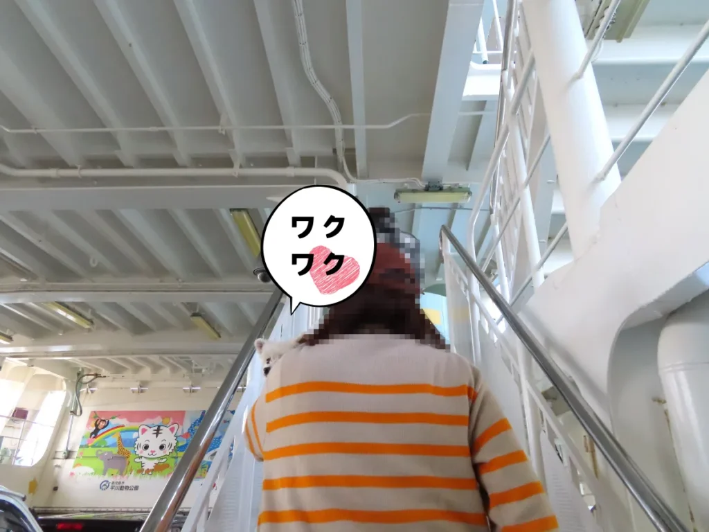 桜島フェリーの船内階段