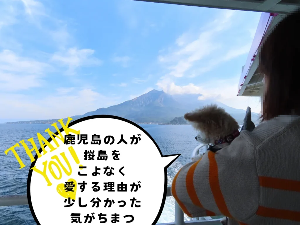 桜島フェリーから見る錦江湾と桜島