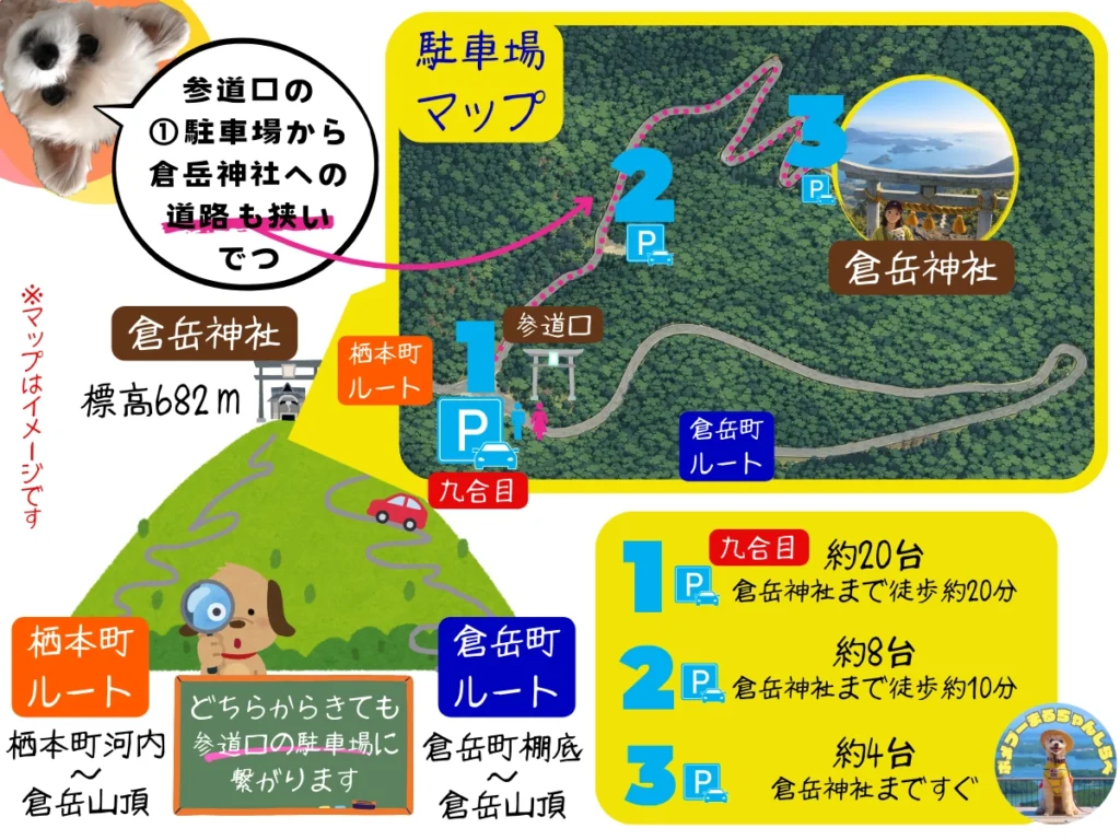 倉岳神社の駐車場マップ