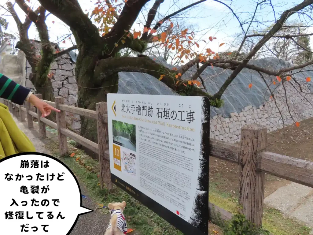 北大手櫓門跡の石垣工事