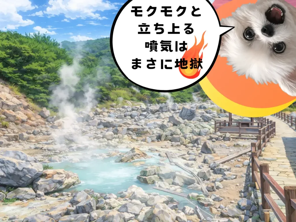 雲仙地獄のイメージイラスト