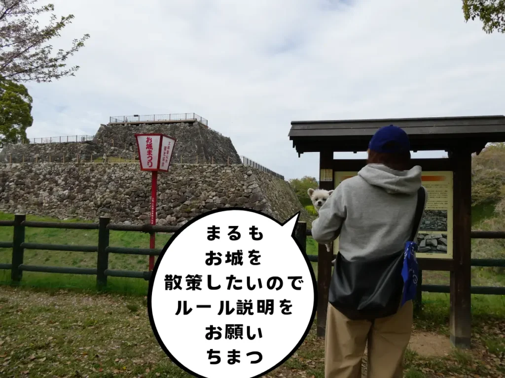 本丸と天守台の説明板