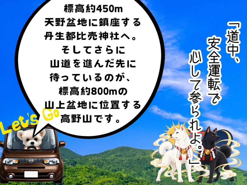 高野山と丹生都比売神社がある場所の説明