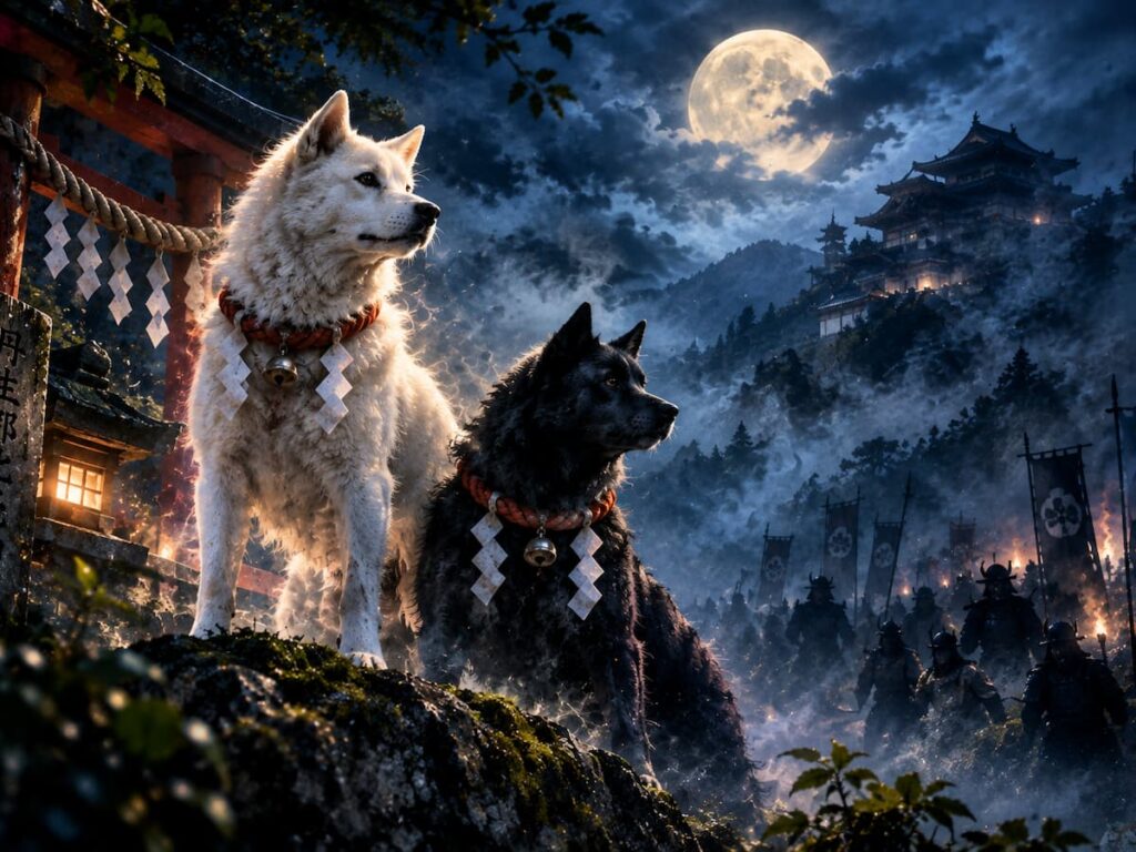 AIで作成した、ご神犬伝説のイラスト