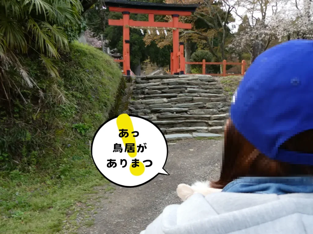 参拝者第一駐車場から神社へ