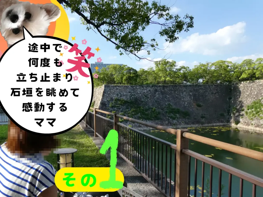 西外堀を眺めるママ1
