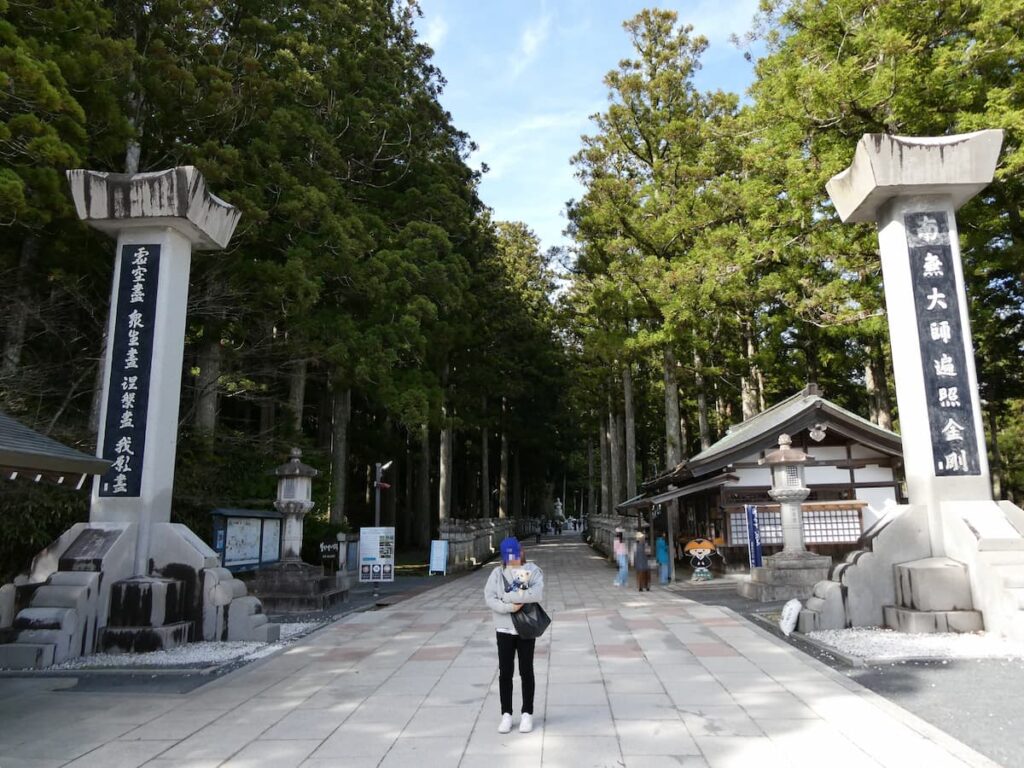 中の橋駐車場前にある裏参道の入口